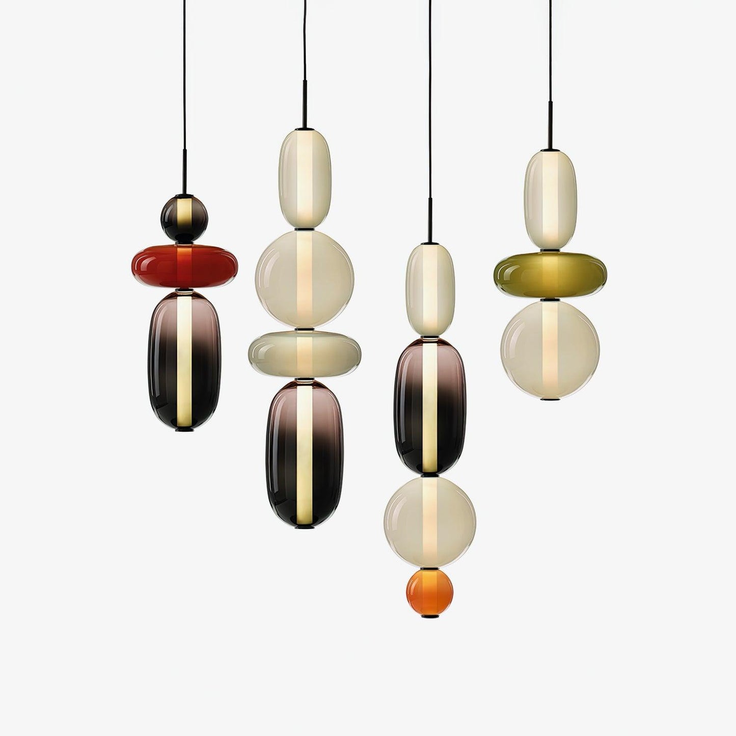 Suspension en Verre Candy – Luminaire Moderne LED avec Design Coloré
