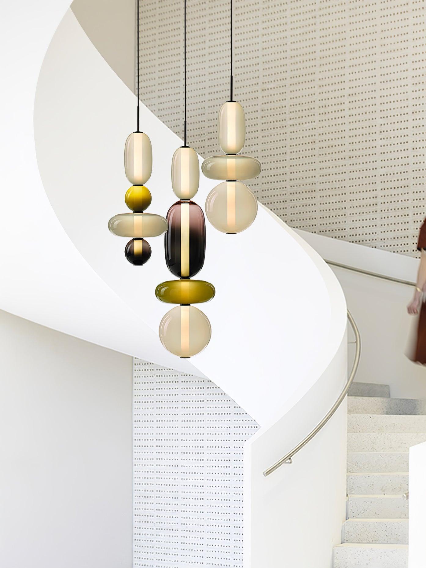 Suspension en Verre Candy – Luminaire Moderne LED avec Design Coloré