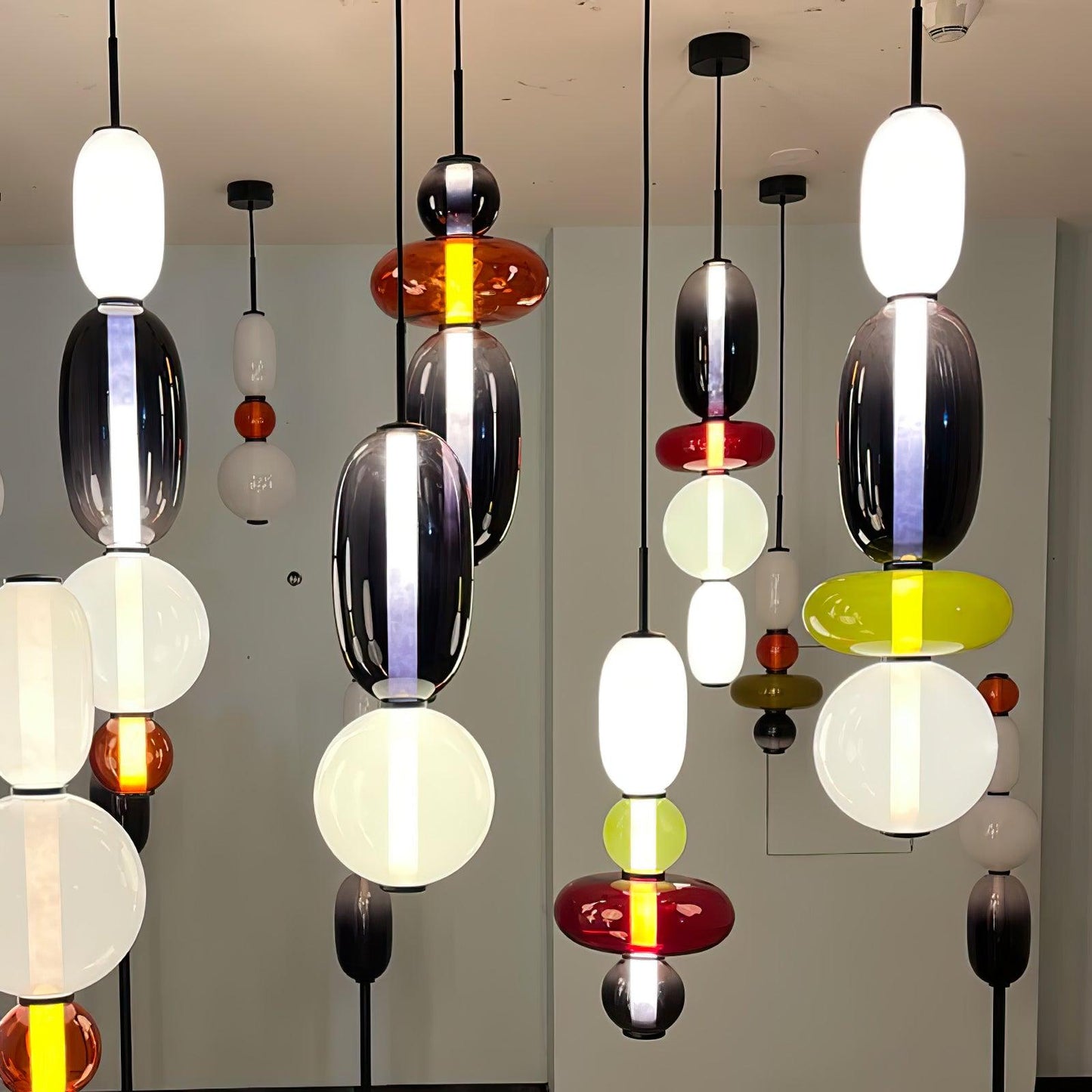 Suspension en Verre Candy – Luminaire Moderne LED avec Design Coloré