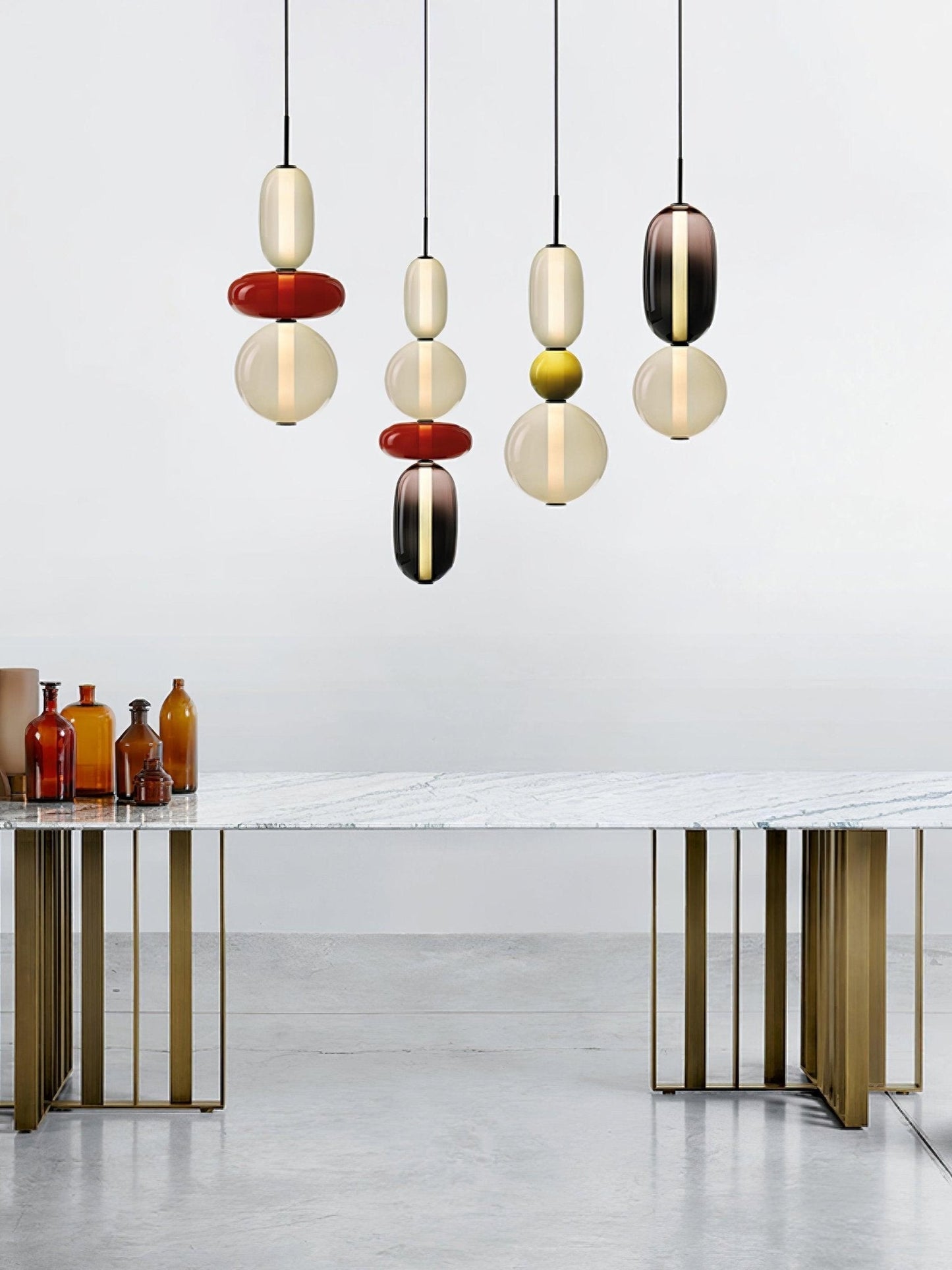 Suspension en Verre Candy – Luminaire Moderne LED avec Design Coloré