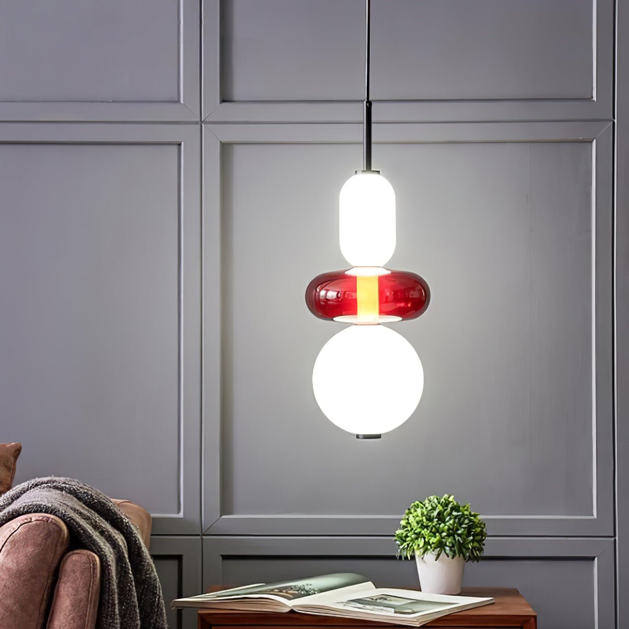 Suspension en Verre Candy – Luminaire Moderne LED avec Design Coloré