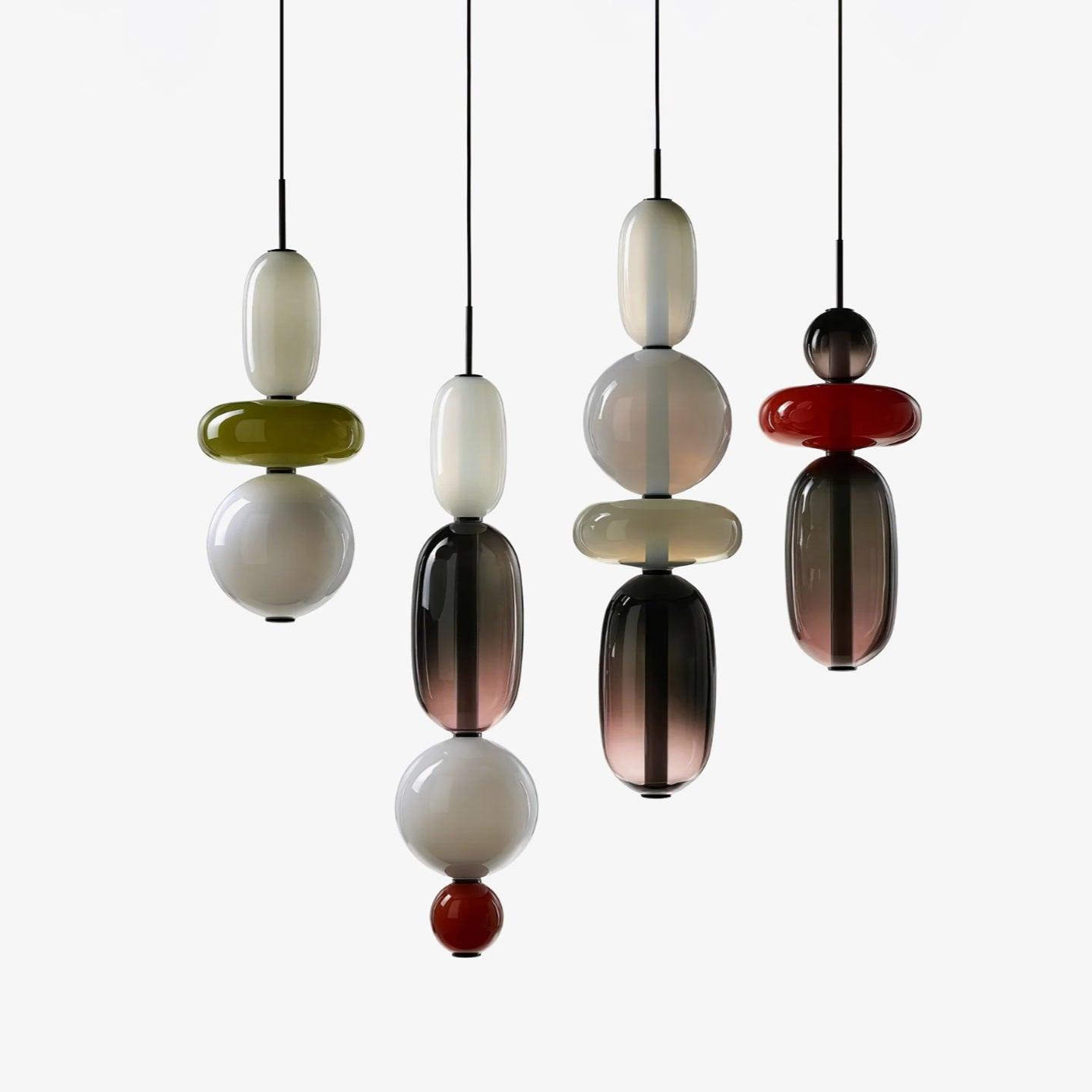 Suspension en Verre Candy – Luminaire Moderne LED avec Design Coloré