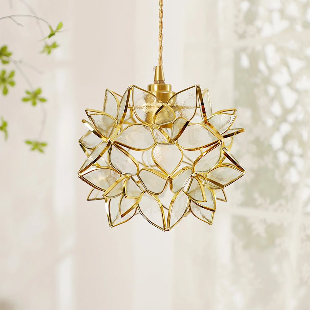 Suspension Capiz en Coquillage - Élégante Lampe en Métal et Verre pour Salon et Salle à Manger