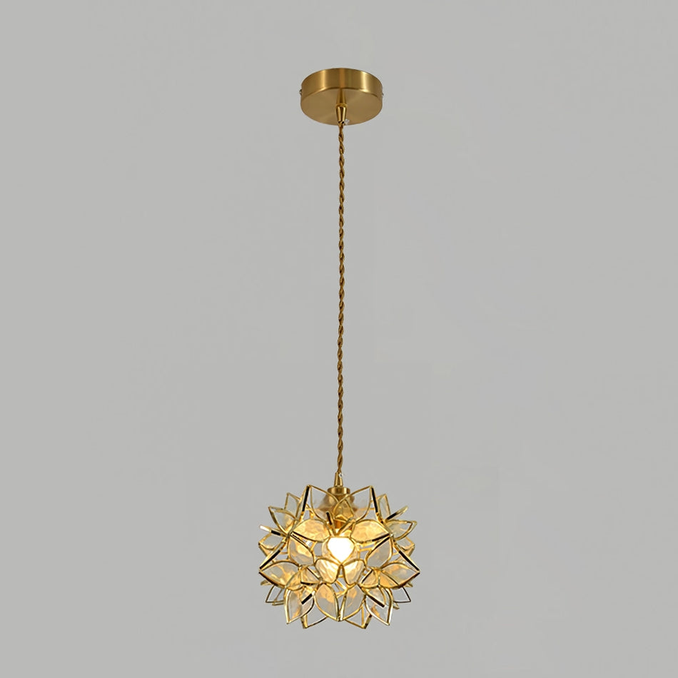 Suspension Capiz en Coquillage - Élégante Lampe en Métal et Verre pour Salon et Salle à Manger