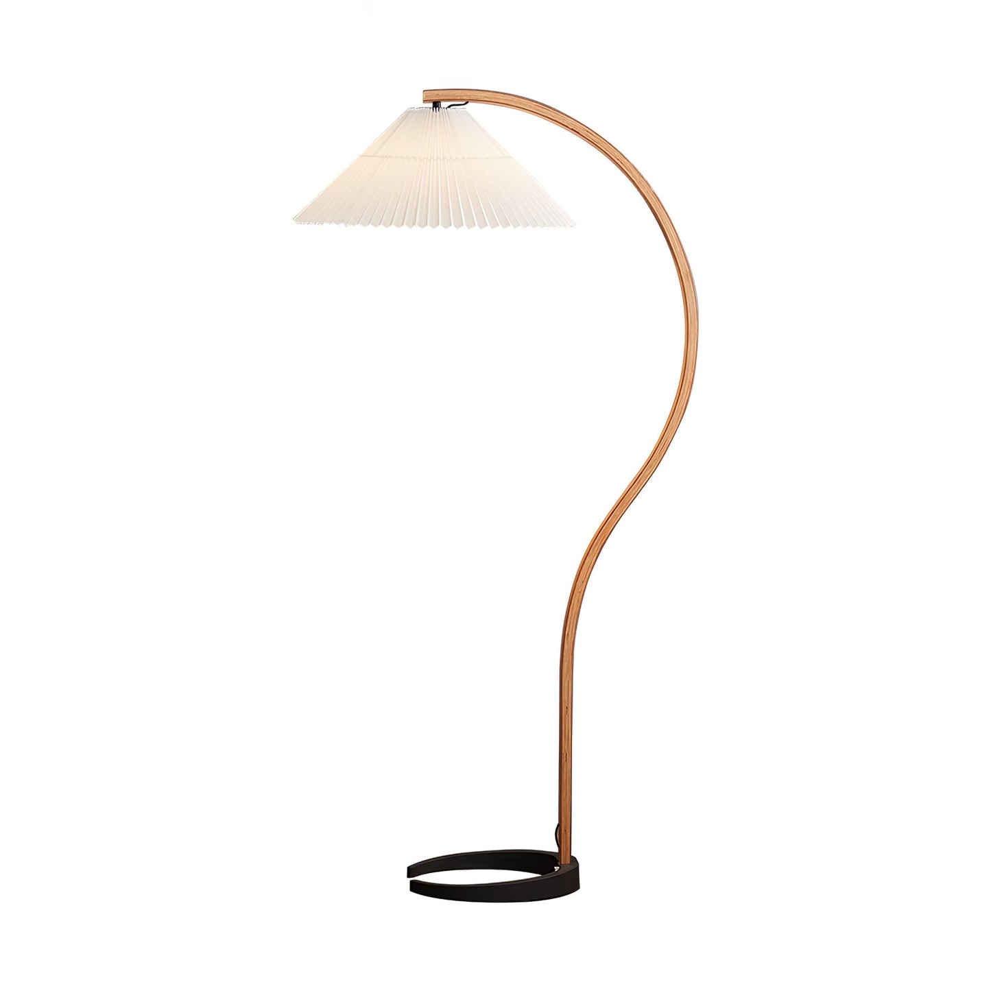 Lampe sur Pied Caprani – Design Scandinave 70’s avec Base en Bois et Métal