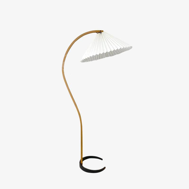 Lampe sur Pied Caprani – Design Scandinave 70’s avec Base en Bois et Métal
