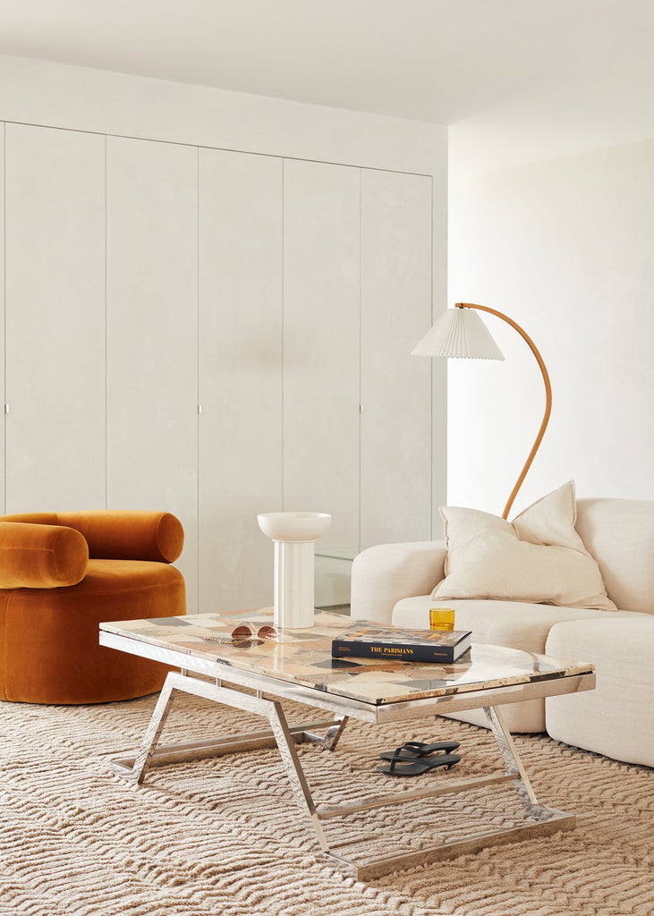Lampe sur Pied Caprani – Design Scandinave 70’s avec Base en Bois et Métal