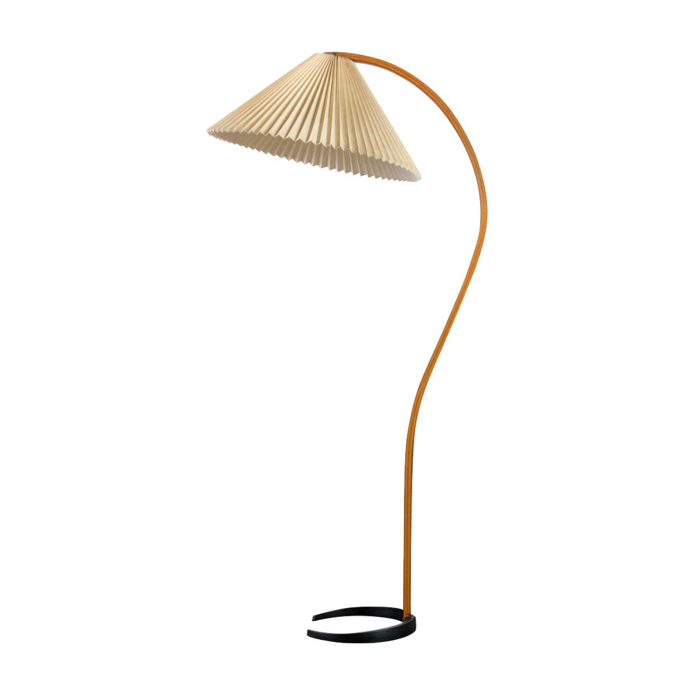 Lampe sur Pied Caprani – Design Scandinave 70’s avec Base en Bois et Métal
