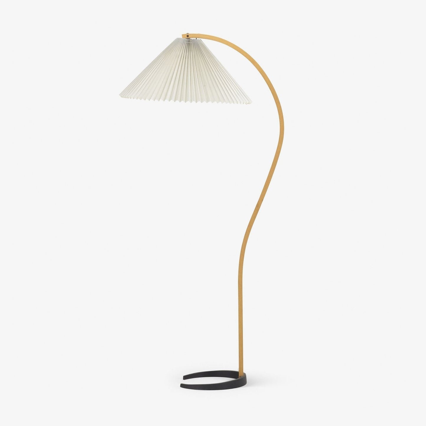 Lampe sur Pied Caprani – Design Scandinave 70’s avec Base en Bois et Métal