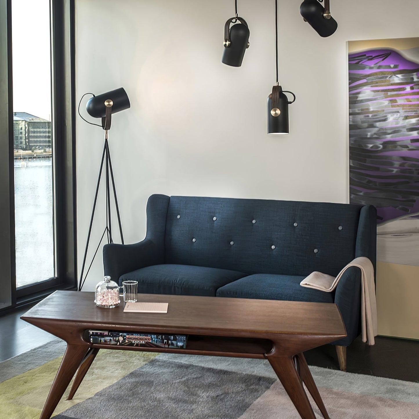 Suspension Industrielle Karronade - Lampe Design Marine en Métal et Fer pour Salon et Bureau