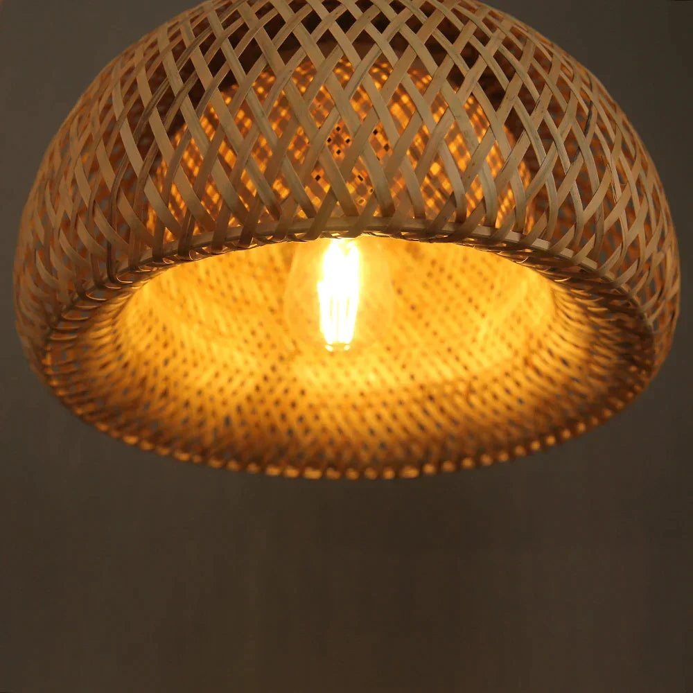 Lampe Pendante en Bambou - Design Artisanal Rattan pour Intérieur Élégant