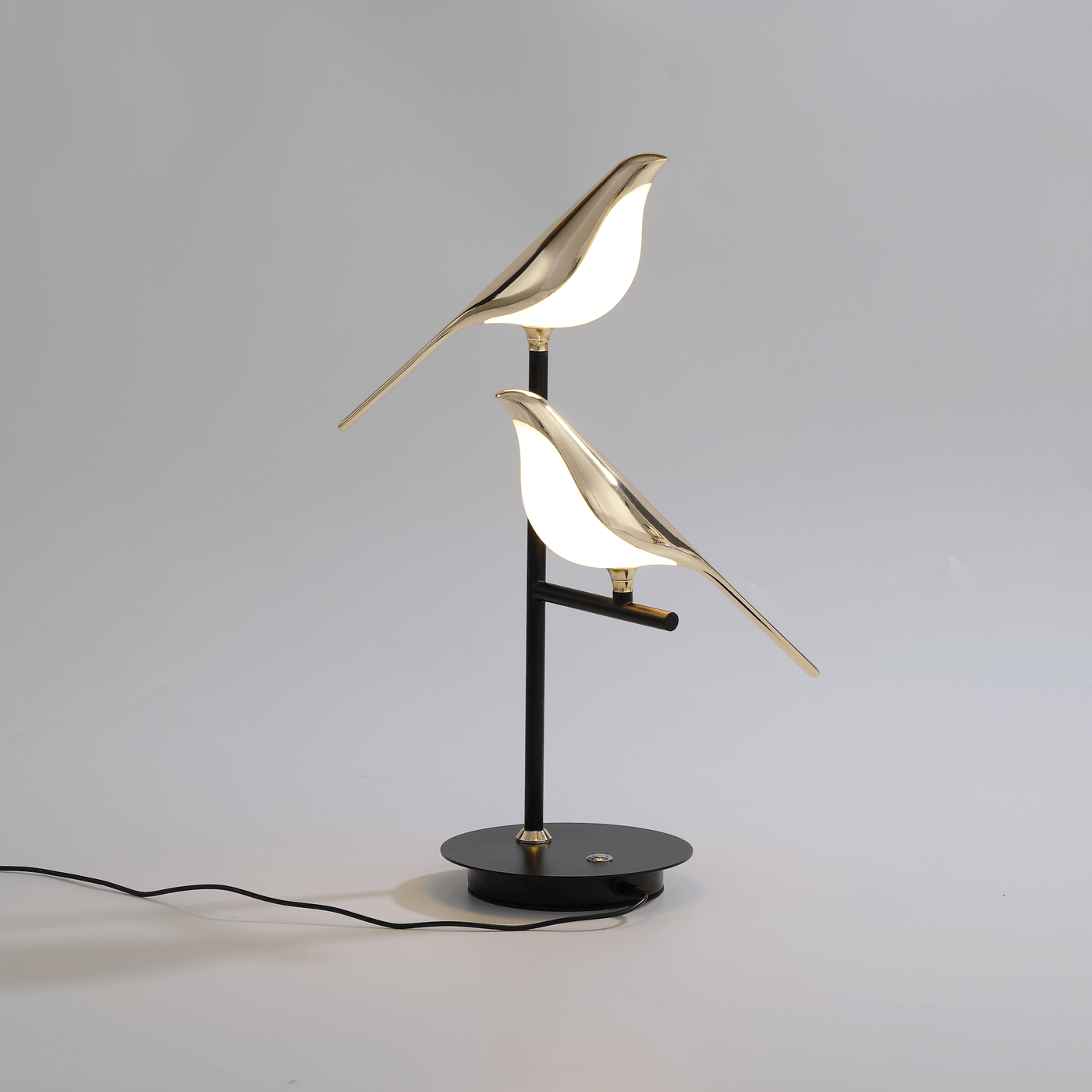 Lampe de Bureau LED BirdLamp – Design Postmoderne en Or Galvanisé