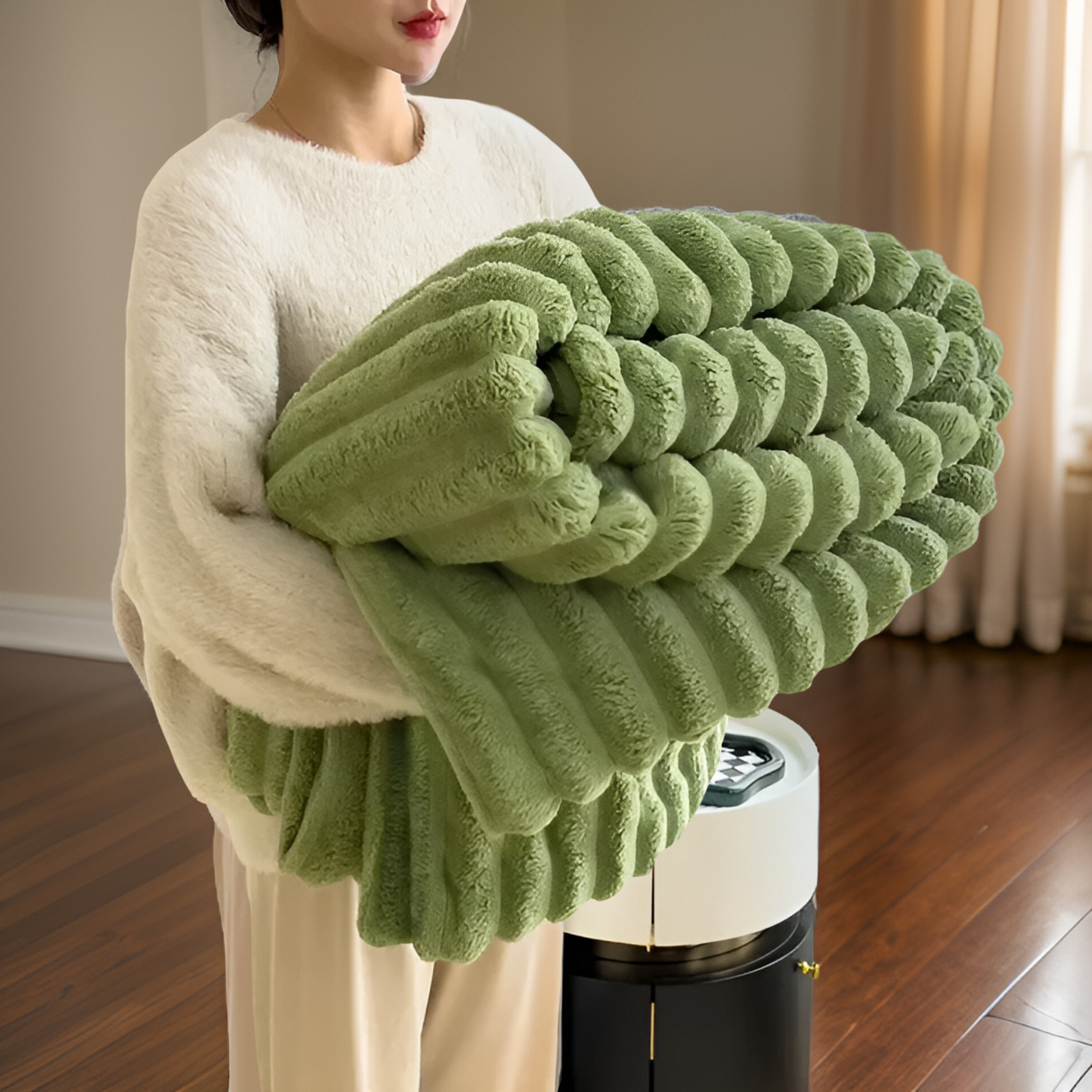 Couverture en Polaire Douce et Élégante - Confort et Luxe pour Votre Salon
