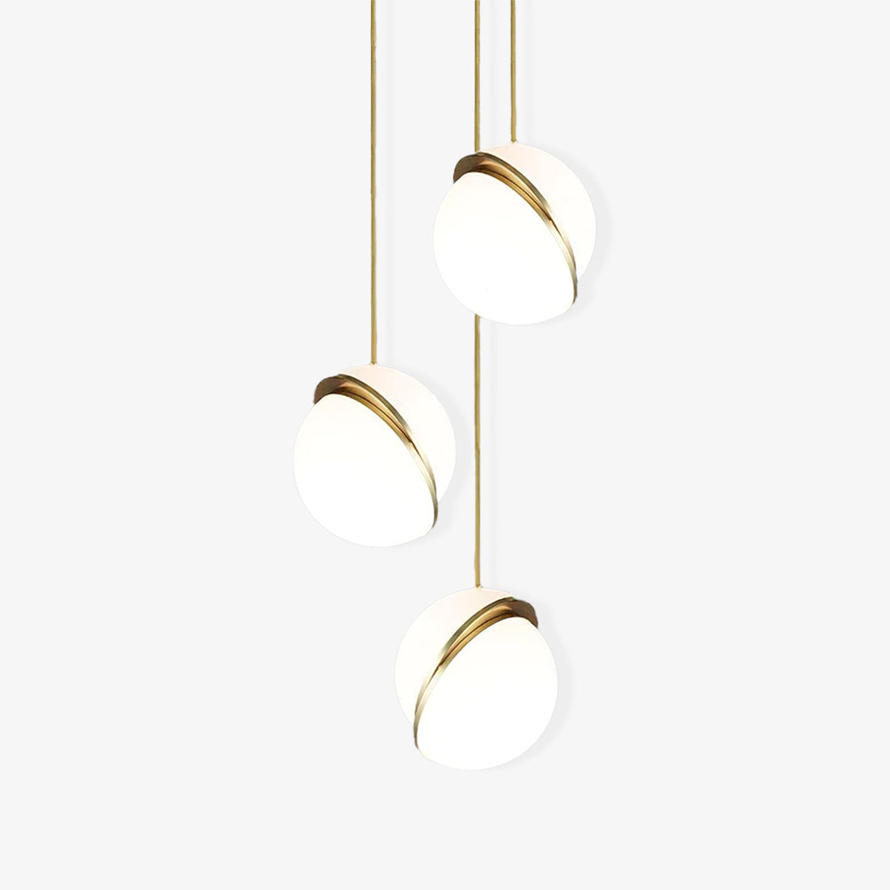 Suspension Mondsichel en Acryl et Laiton - Éclairage LED Moderne et Élégant