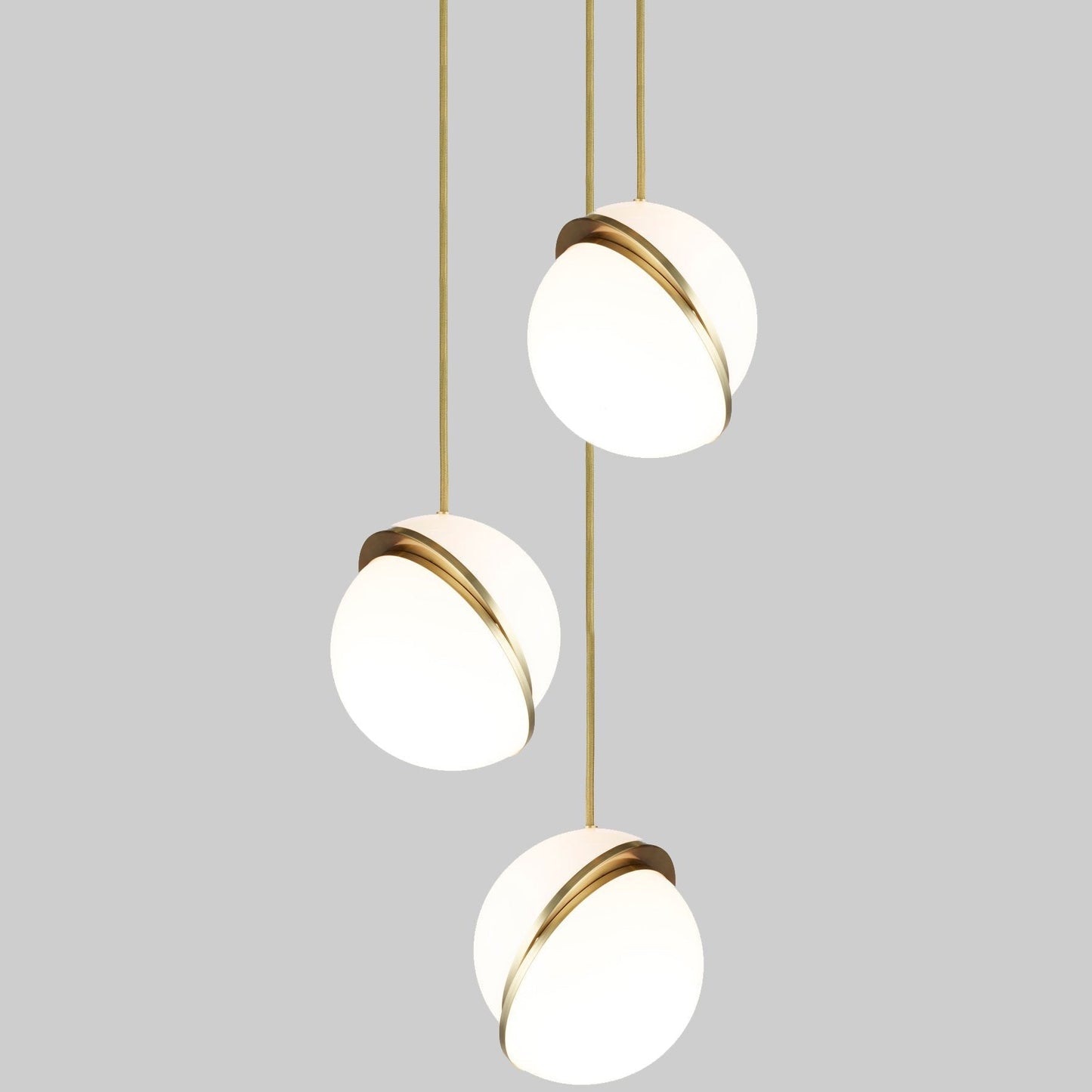 Suspension Mondsichel en Acryl et Laiton - Éclairage LED Moderne et Élégant