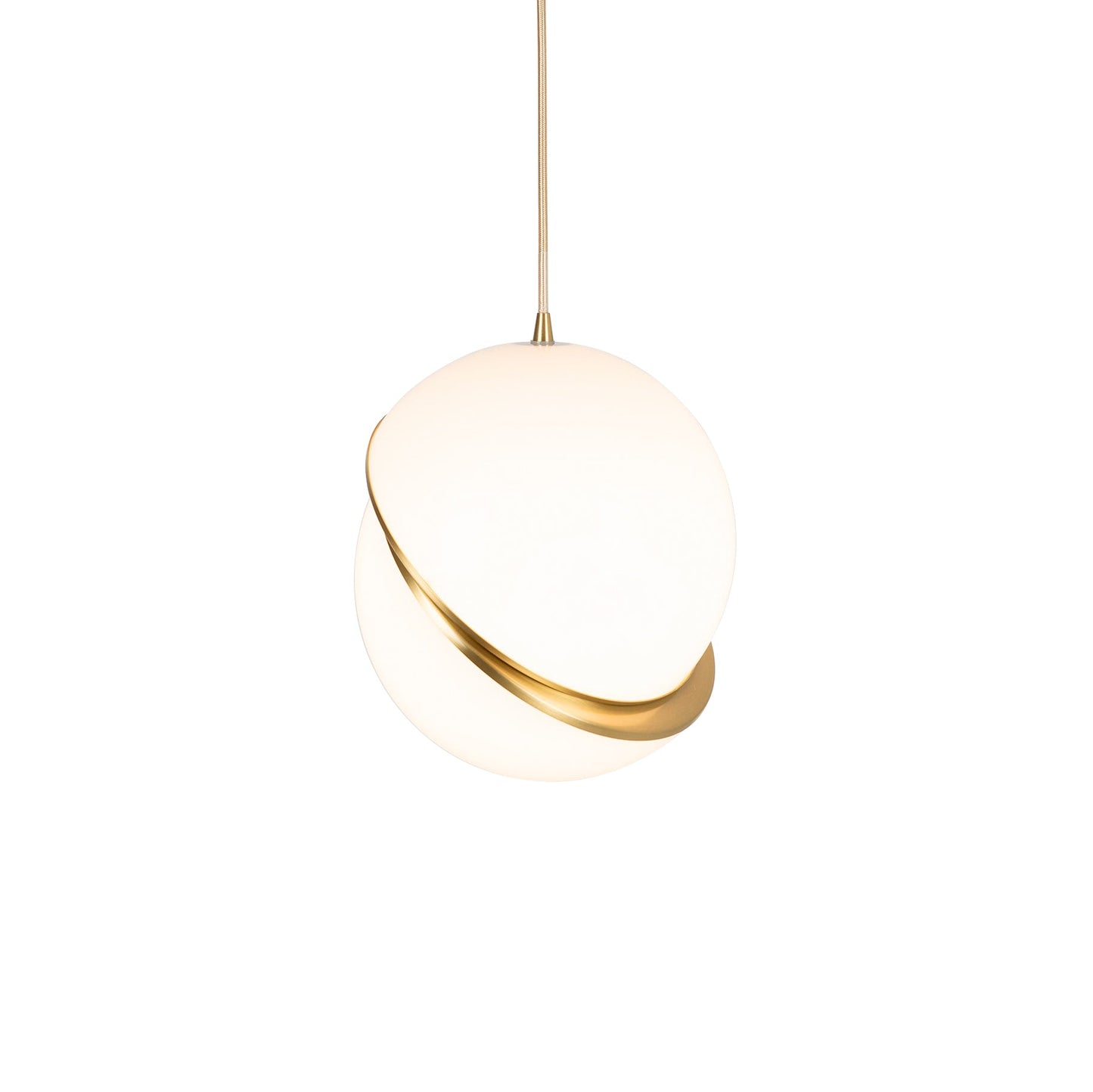 Suspension Mondsichel en Acryl et Laiton - Éclairage LED Moderne et Élégant