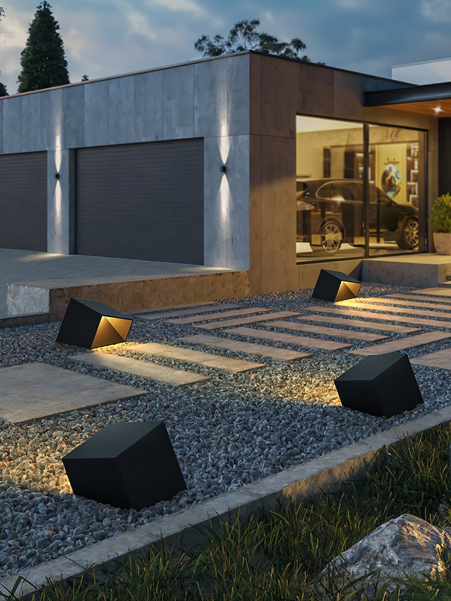 Lampe Solaire Extérieure Cube Garden - Éclairage LED Compact et Résistant pour Votre Jardin