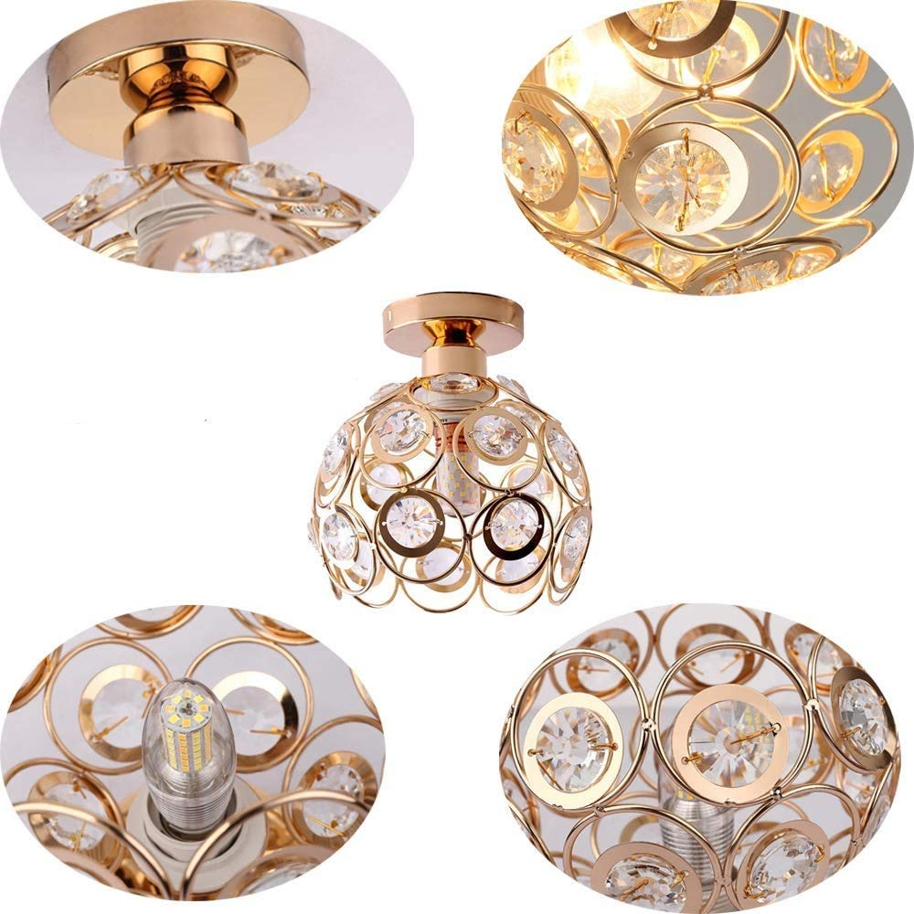 Suspension Hallway Fancy Gold - Lustre Élégant en Or et Cristal pour Couloir