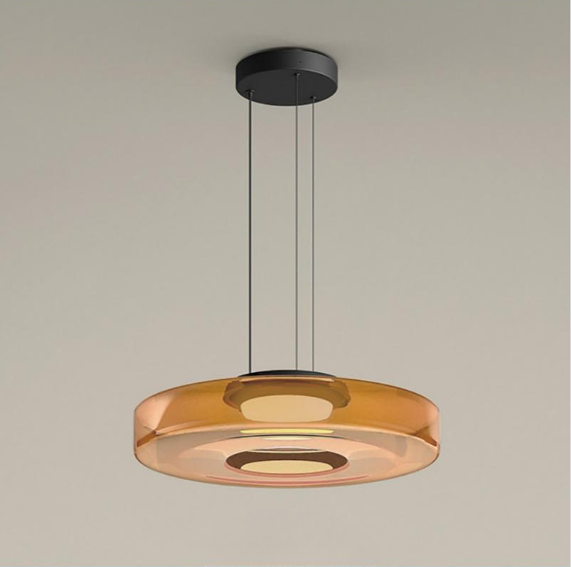 Suspension Lune en Verre - Éclairage Élégant et Modulaire pour Votre Intérieur