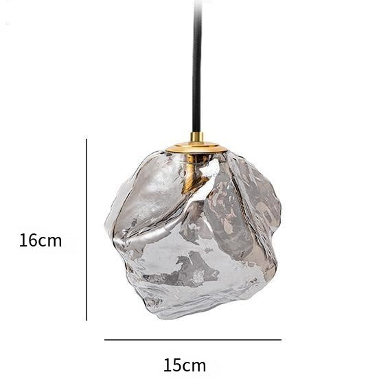 Suspension Lava Glass en Cuivre et Verre – Éclairage LED Moderne