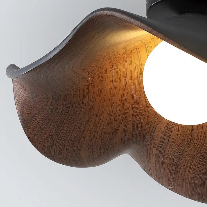 Plafonnier Lotus en Bois Nordic – Lampe Design en Résine et Métal, Inspiration Naturelle pour Salon ou Chambre