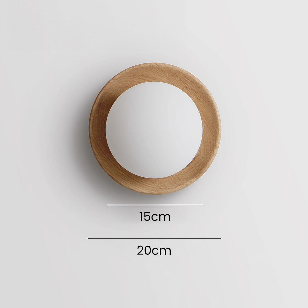 Applique Murale Minimaliste en Bois et Verre - Design Moderne en Blanc Naturel