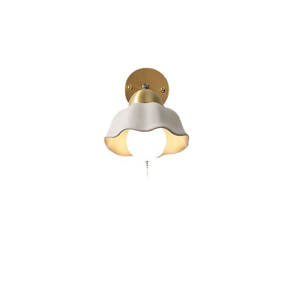 Lampe Murale Fleur Blanche Rétro Française - Éclairage Élégant