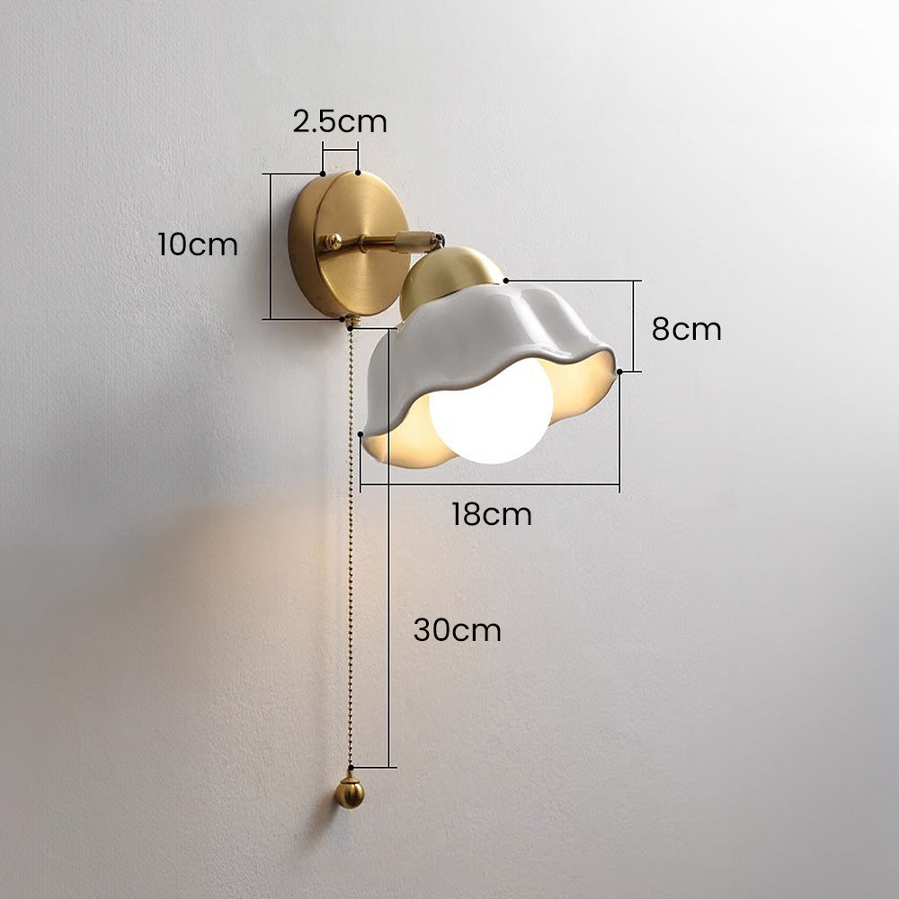 Lampe Murale Fleur Blanche Rétro Française - Éclairage Élégant