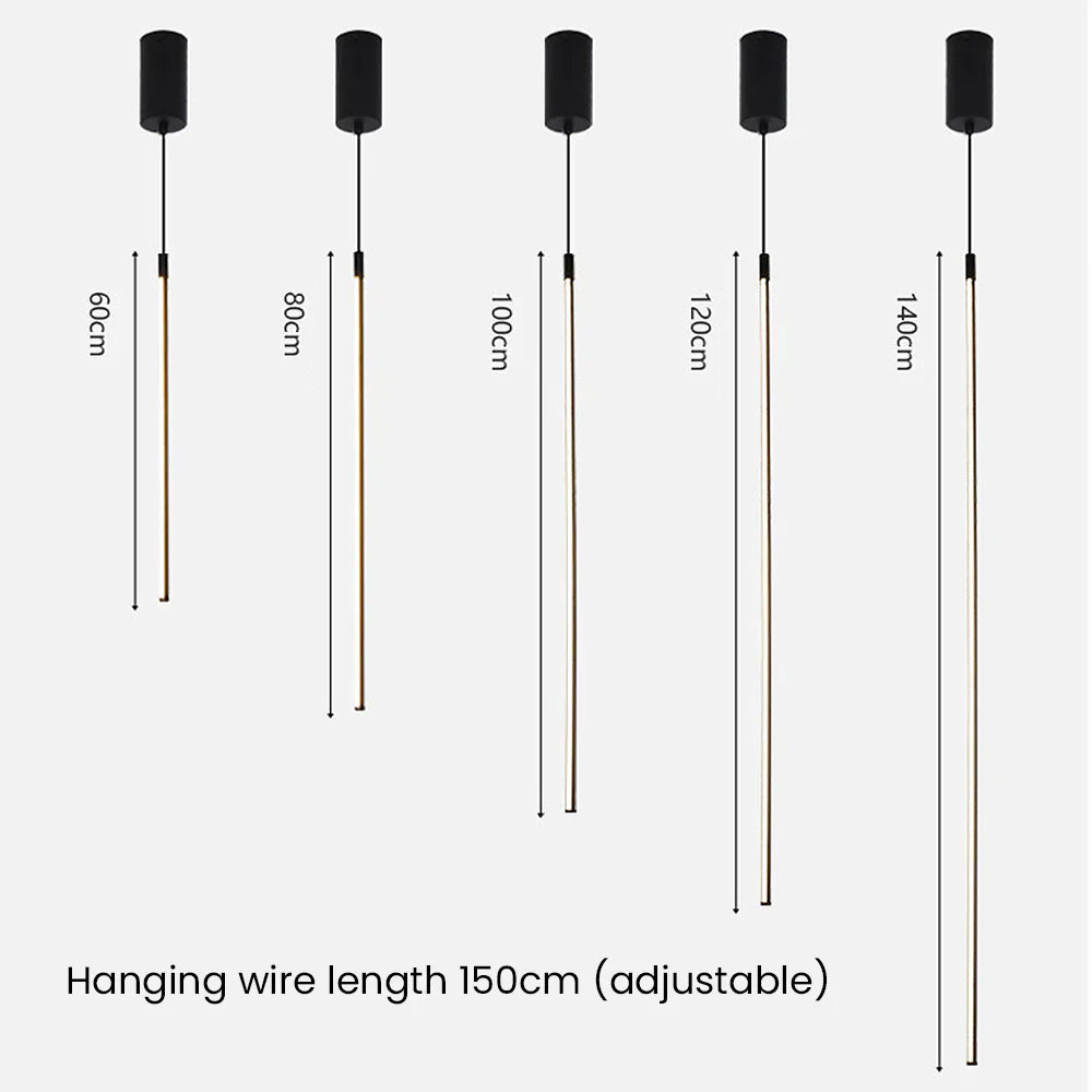 Suspension LED Longue Minimaliste en Aluminium – Lampe Moderne et Élégante