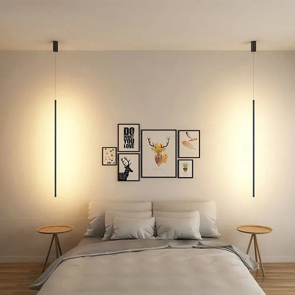 Suspension LED Longue Minimaliste en Aluminium – Lampe Moderne et Élégante