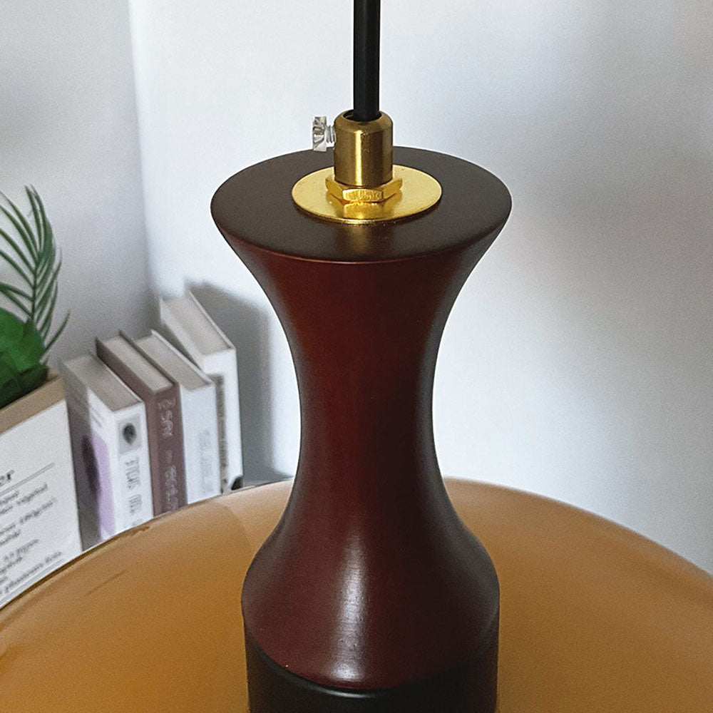 Lampe Pendante Ferme en Verre Ambre - Design Vintage Rustique