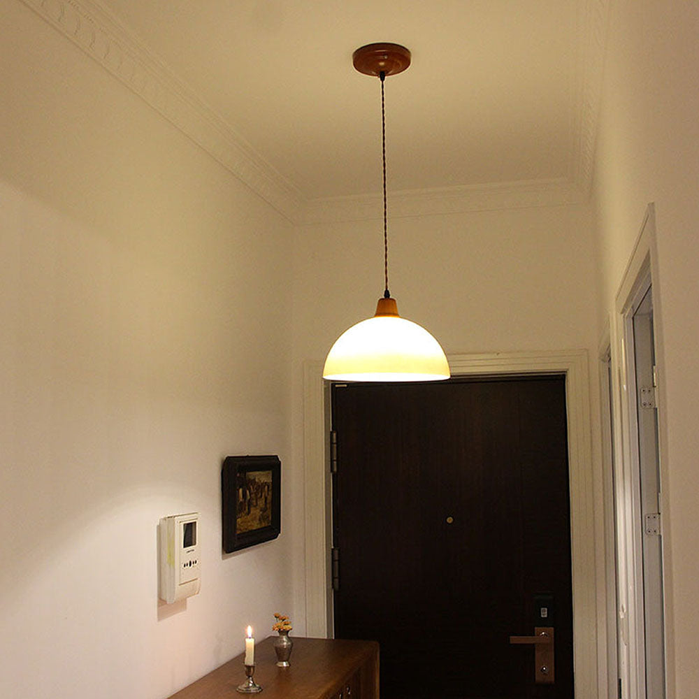 Lampe Pendante Ferme en Verre Ambre - Design Vintage Rustique