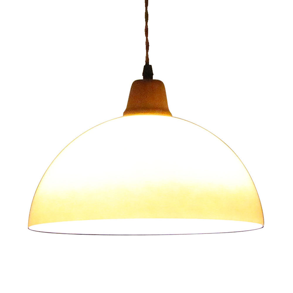 Lampe Pendante Ferme en Verre Ambre - Design Vintage Rustique