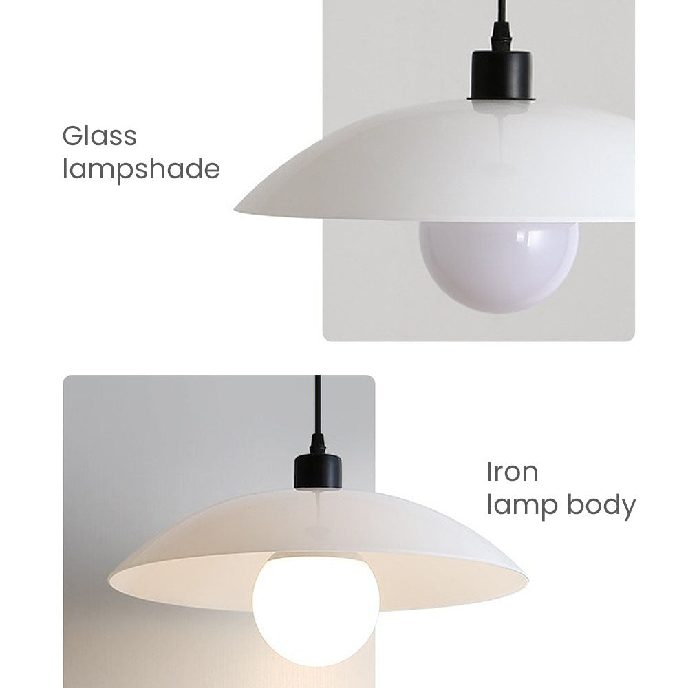 Suspension Minimaliste en Verre Blanc – Lampe Moderne à Design Épuré