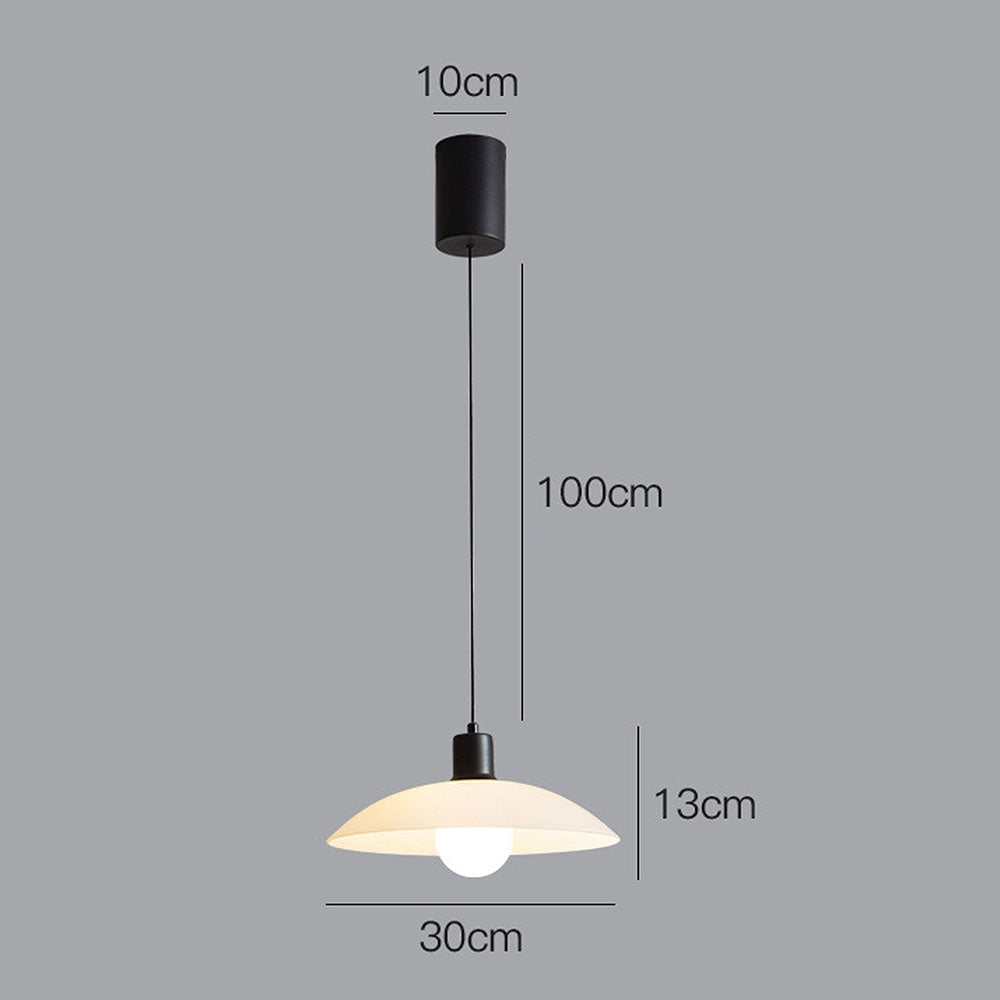 Suspension Minimaliste en Verre Blanc – Lampe Moderne à Design Épuré