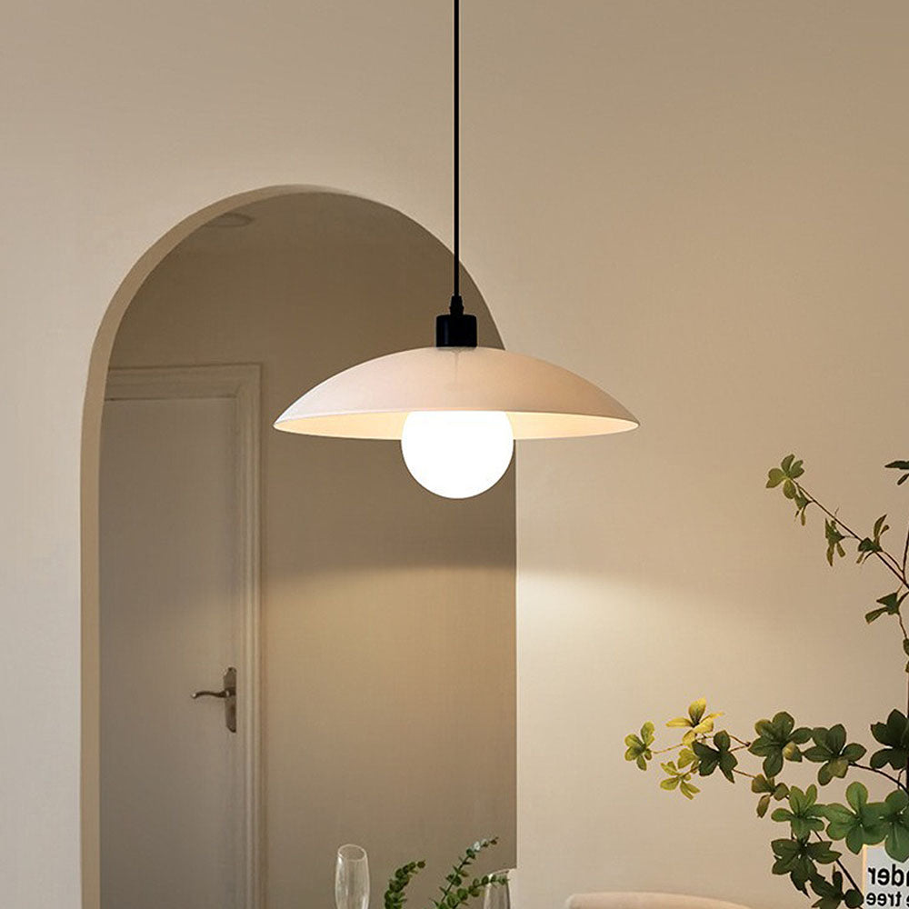 Suspension Minimaliste en Verre Blanc – Lampe Moderne à Design Épuré