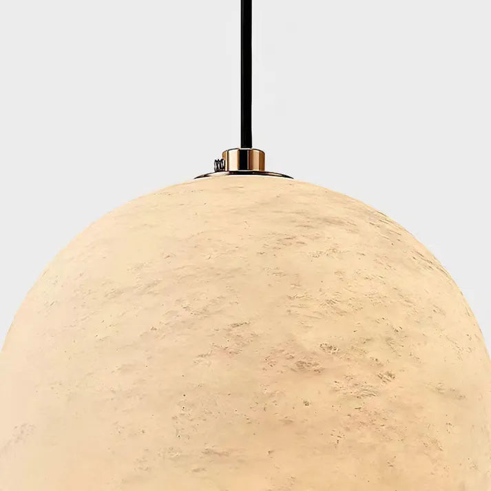 Suspension Globale en Alabastre avec Socle en Marbre - Design Nordique Élégant