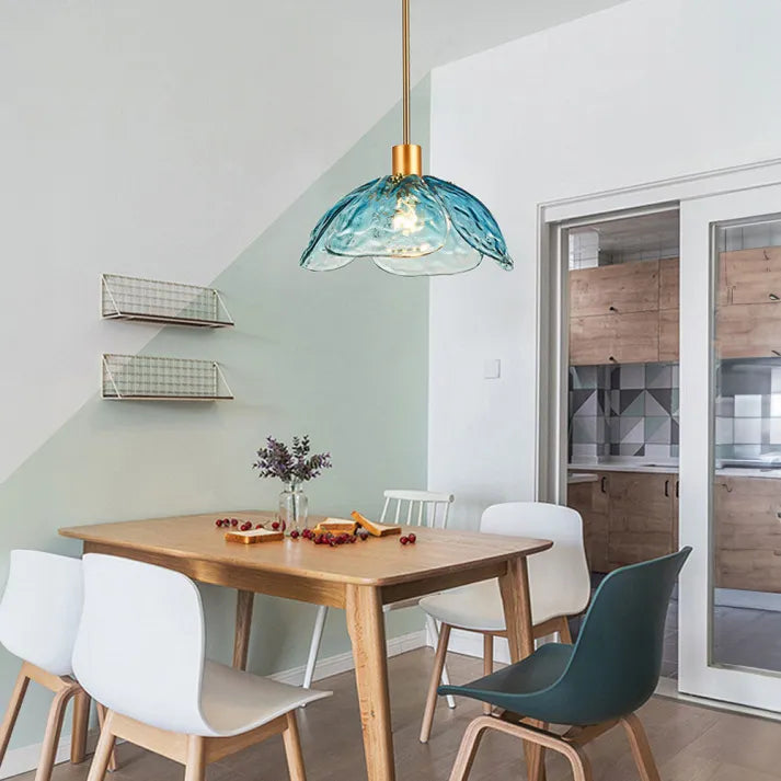 Suspension Fleurie Créative pour Table de Nuit – Éclairage Élégant en Verre pour Chambre et Salon