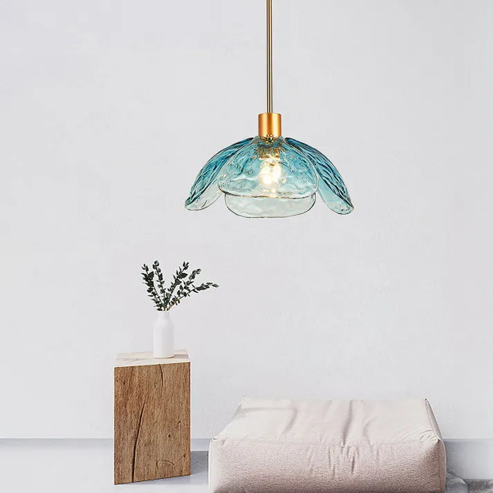 Suspension Fleurie Créative pour Table de Nuit – Éclairage Élégant en Verre pour Chambre et Salon