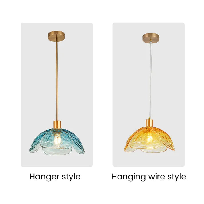 Suspension Fleurie Créative pour Table de Nuit – Éclairage Élégant en Verre pour Chambre et Salon