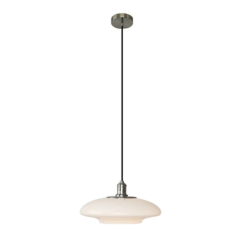 Suspension Moderne en Verre Blanc - Lampe Design Épuré E27