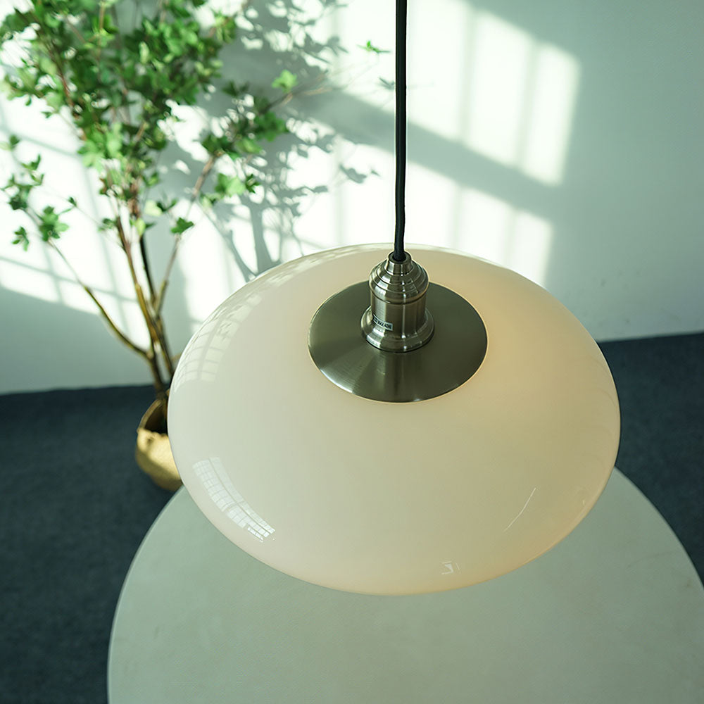 Suspension Moderne en Verre Blanc - Lampe Design Épuré E27