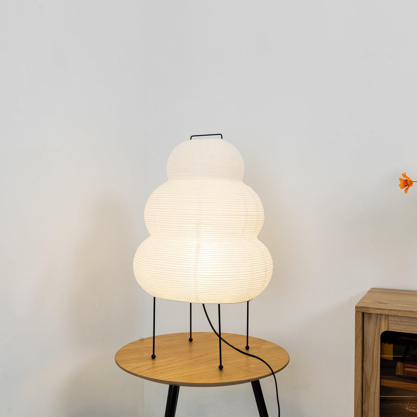 Lampe de Table Akari – Design Inspiré du Japon avec Papier de Murier et Métal
