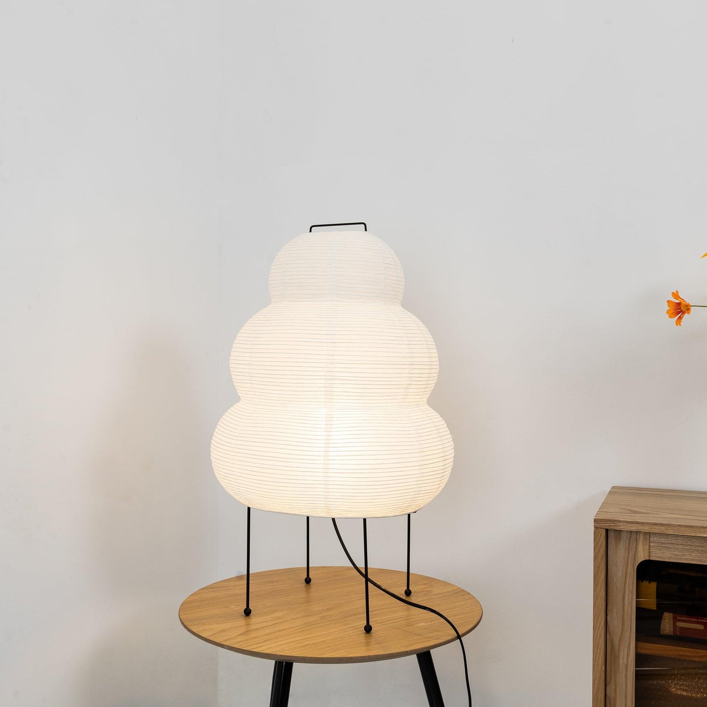 Lampe de Table Akari – Design Inspiré du Japon avec Papier de Murier et Métal