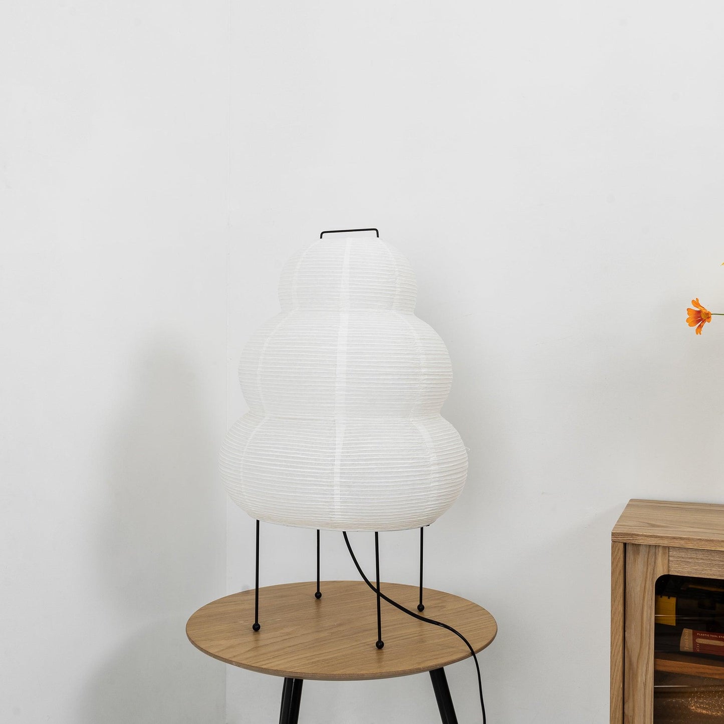 Lampe de Table Akari – Design Inspiré du Japon avec Papier de Murier et Métal