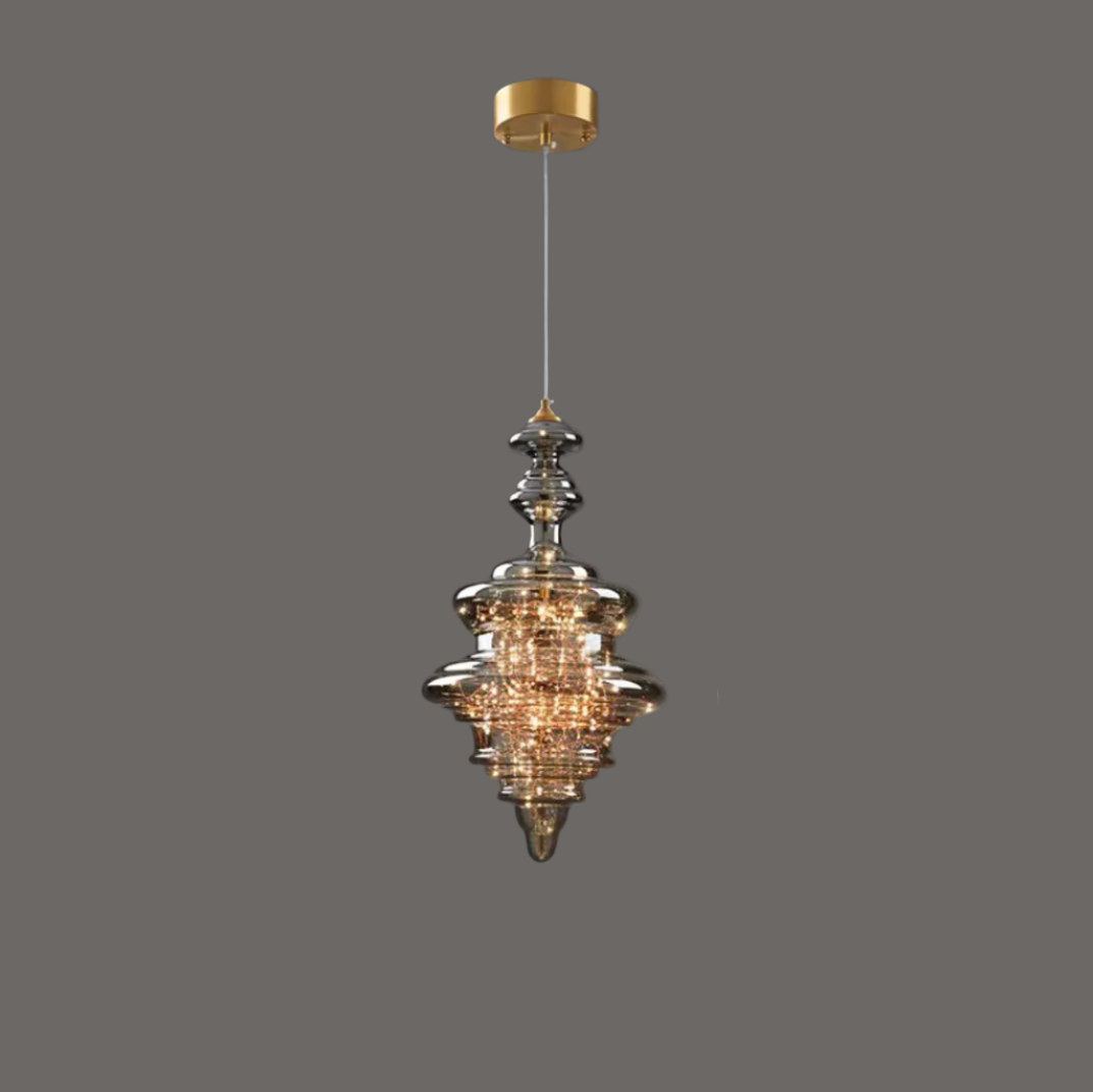 Suspension Moderne en Verre et Laiton – Éclairage Élégant pour Salon et Cuisine