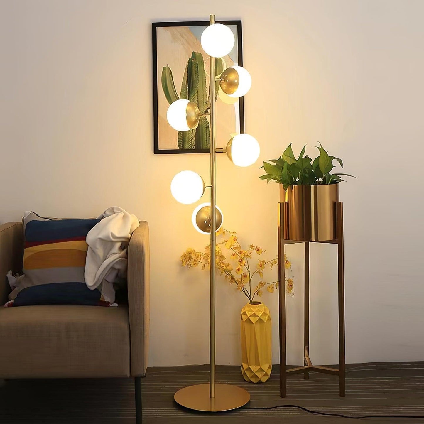 Lampe Arbre LED Doppler – Élégance Moderne avec Boules en Verre