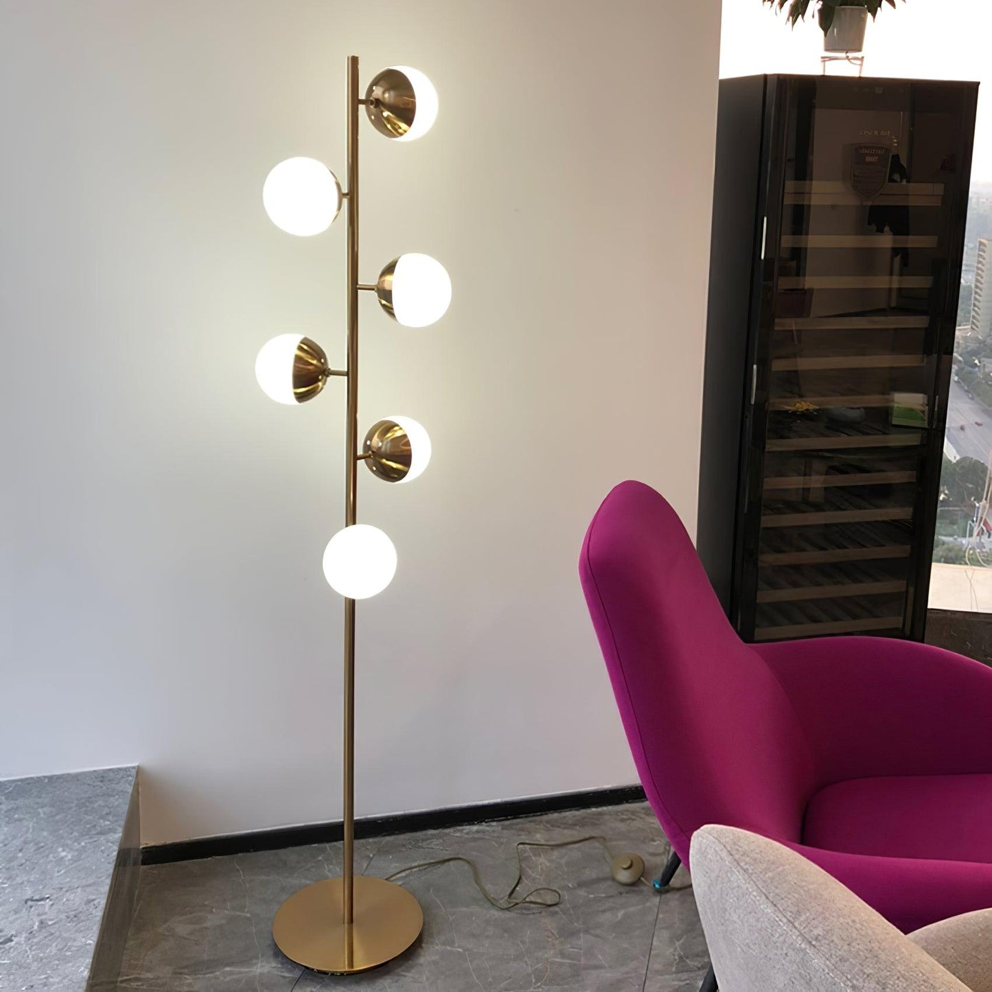 Lampe Arbre LED Doppler – Élégance Moderne avec Boules en Verre