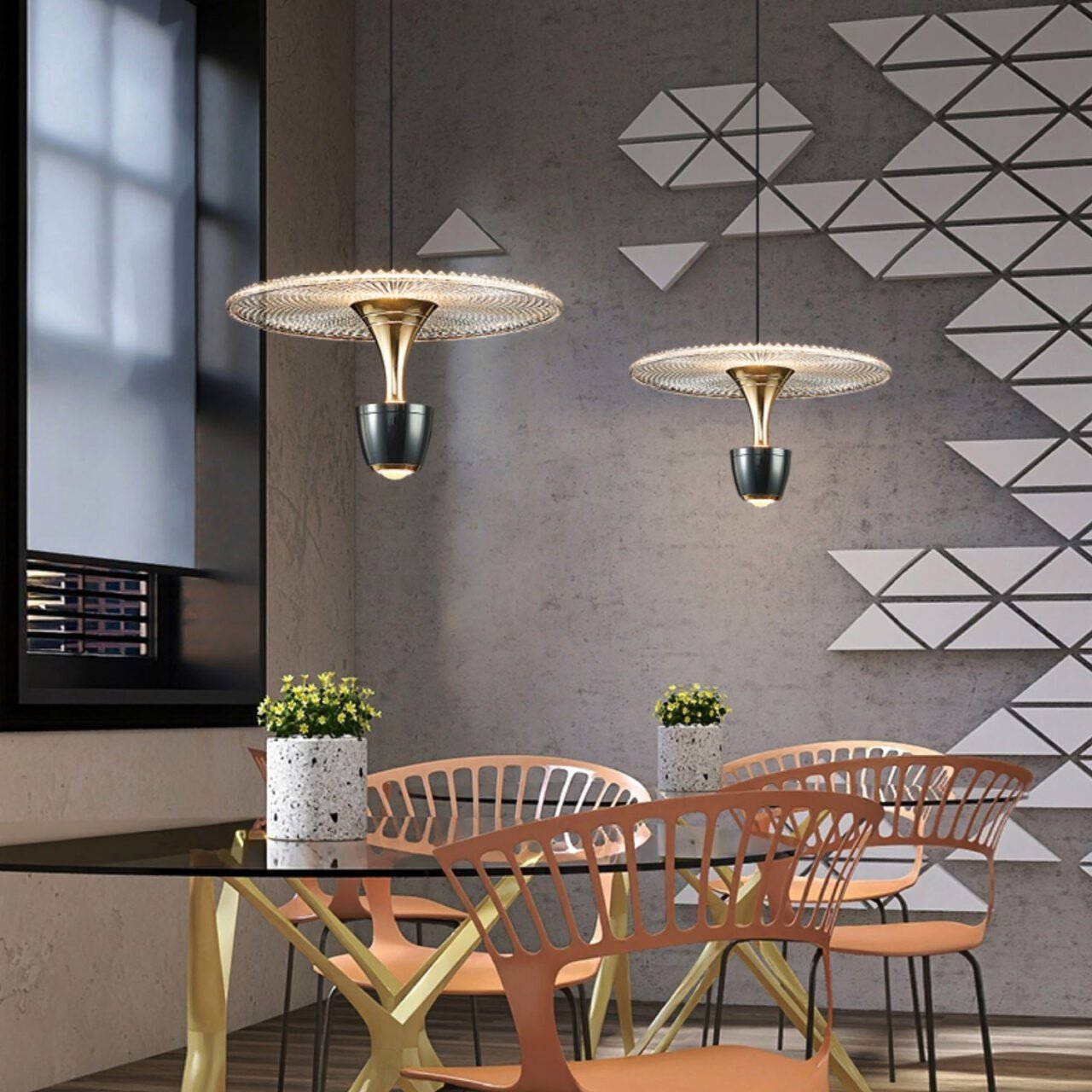 Suspension LED Moderne en Forme de Disque – Lampe Élégante pour Salon et Cuisine