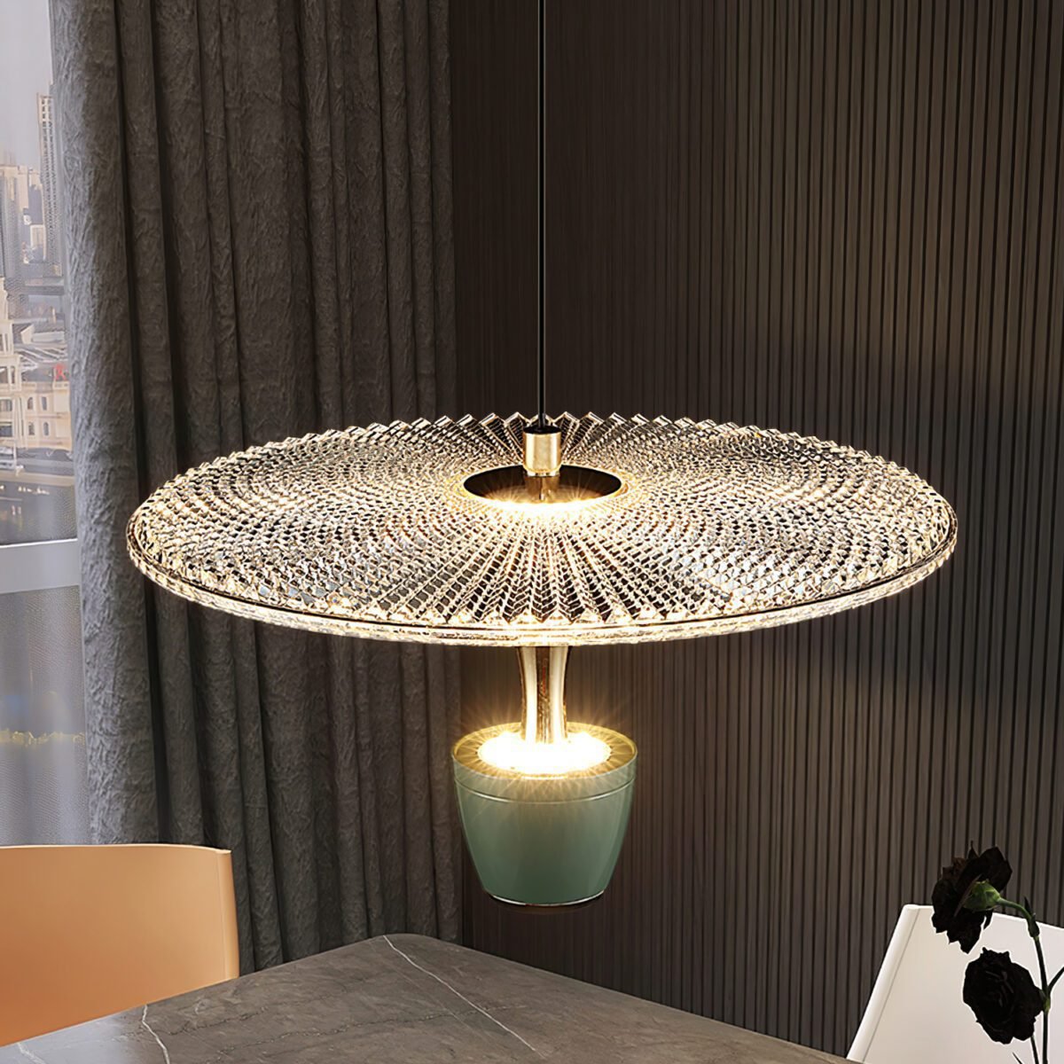 Suspension LED Moderne en Forme de Disque – Lampe Élégante pour Salon et Cuisine
